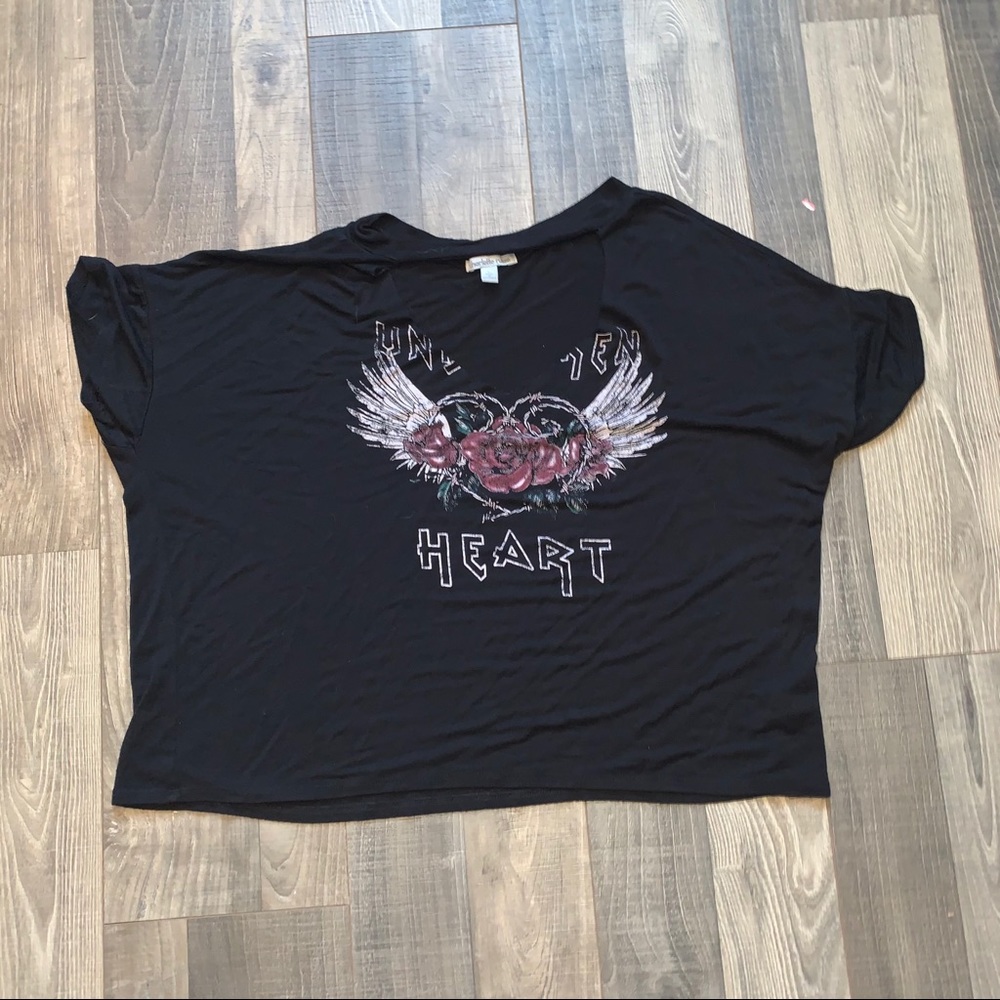 Charlotte Russe Oversized Choker V-Neck Top
